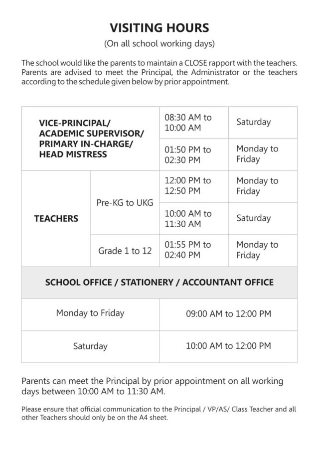 Visiting Hours Lake Montfort School